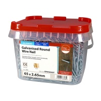 Round Wire Nails - Galvanised 2.5Kg Tub
